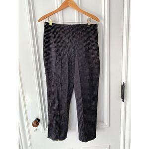 Talbots black with White polka dots stretch crop pants 8